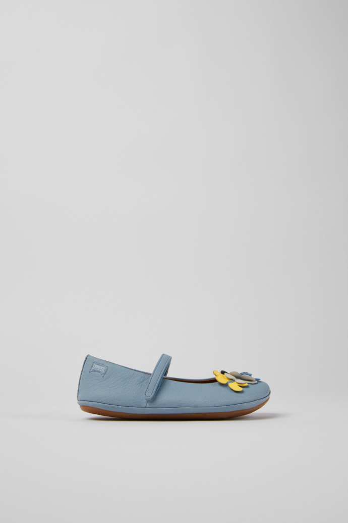 Twins Blue Leather Ballerina Flats for Boys