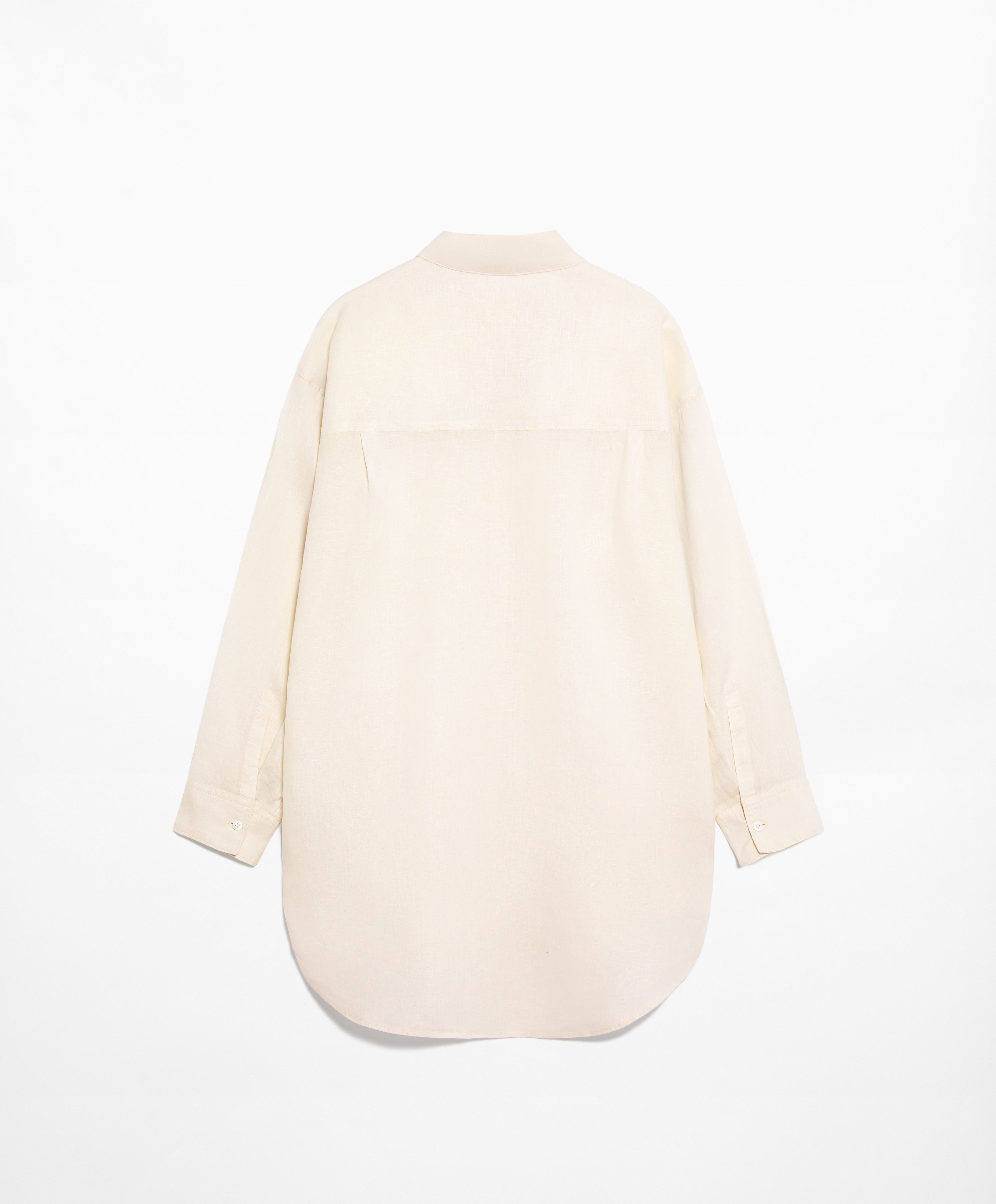 OYSHO Oversize long-sleeved 100% linen shirt