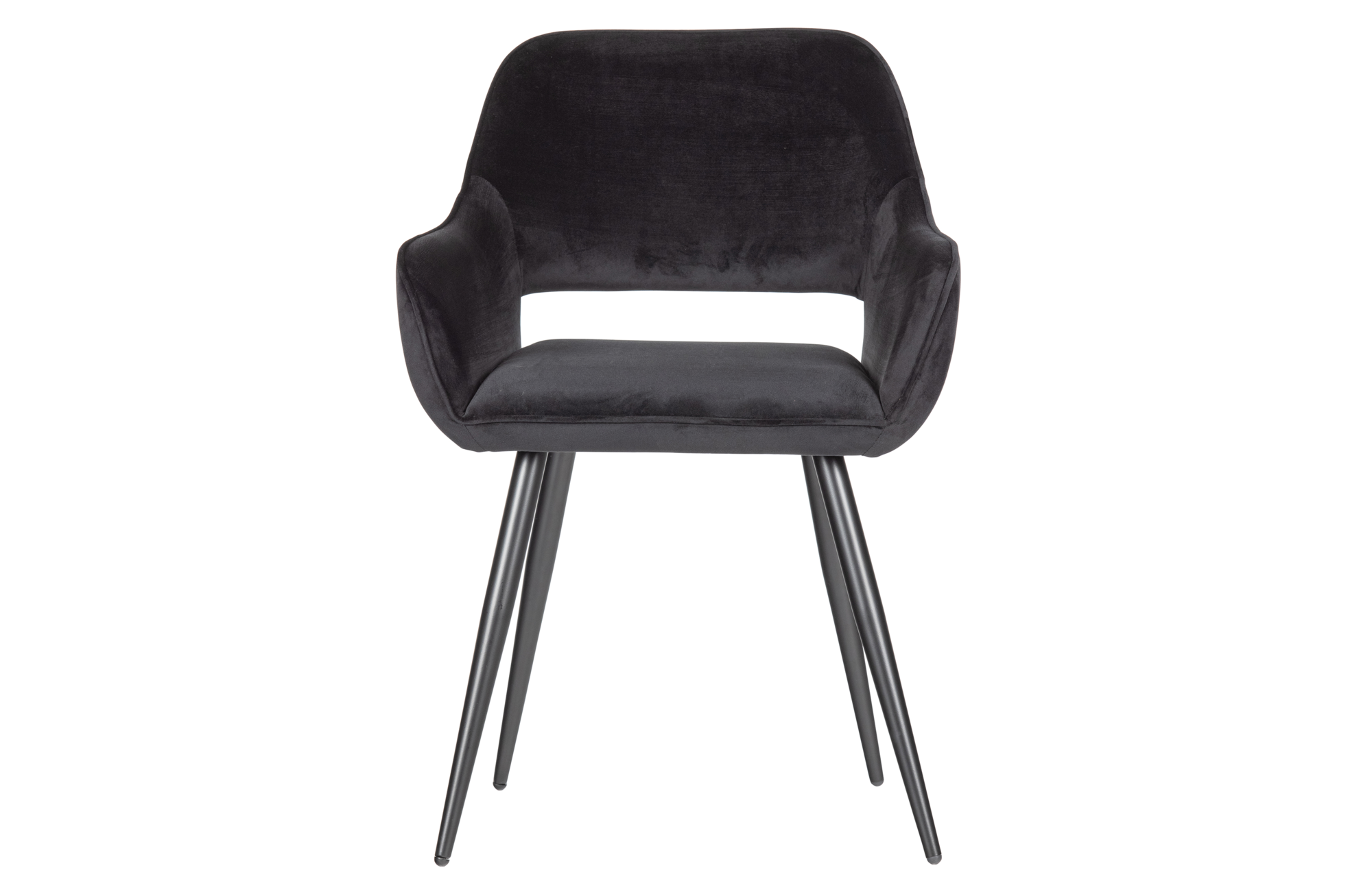 WOOOD stoel Jelle (set van 2) Fluweel Zwart - 2 stuks