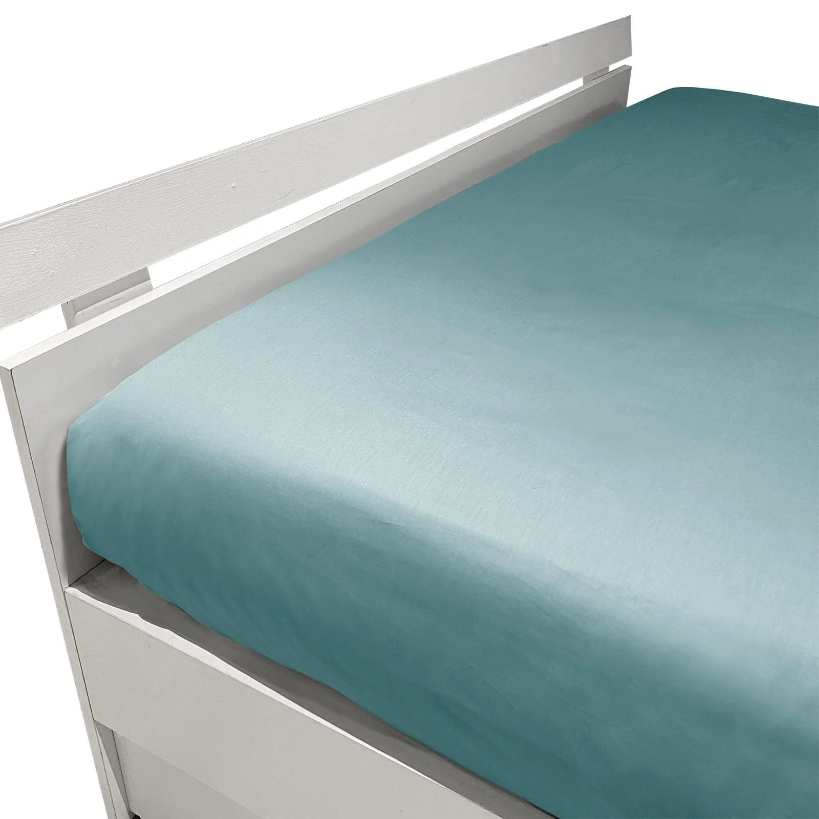 Lenzuolo Inferiore In Raso Di Cotone Precious Sateen 175X205+30 Azzurro Mirabello Brera