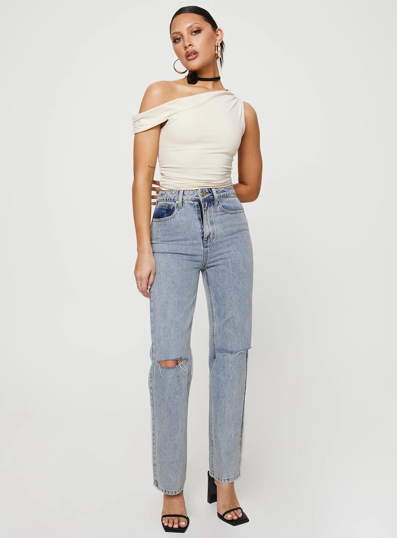 Holland High Rise Straight Leg Jeans Denim