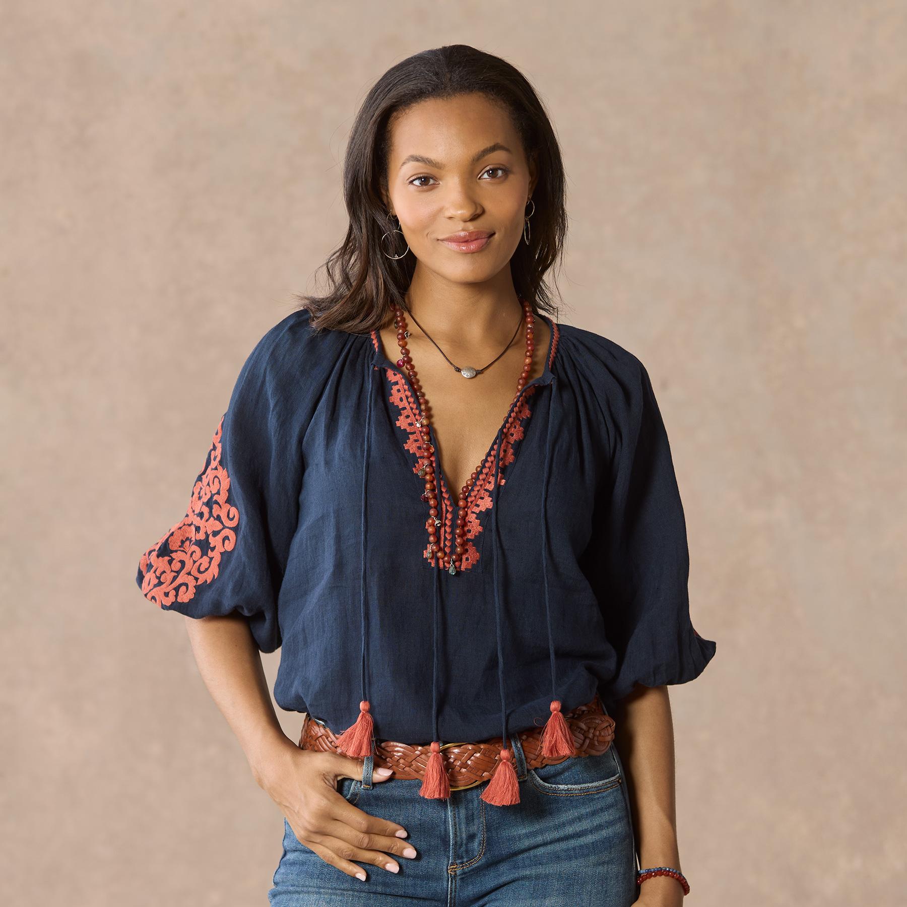 Tahiti Embroidered Top - Sundance Living