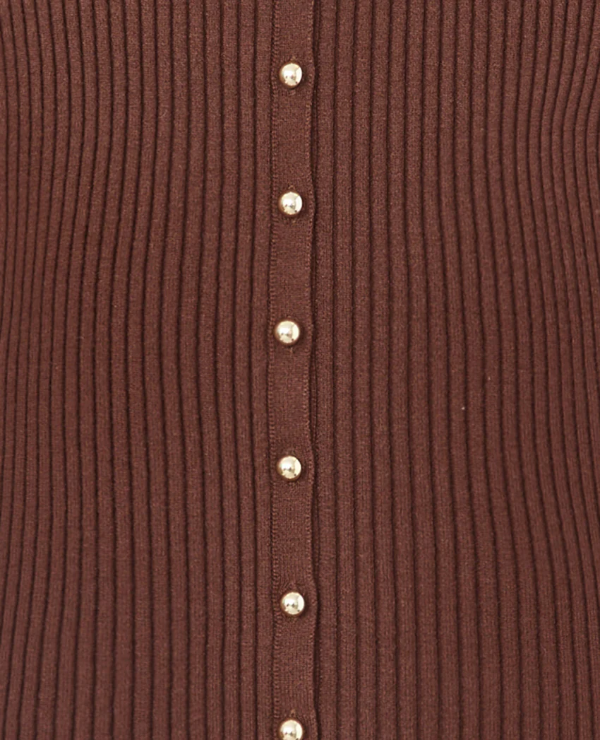 Pimkie Gilet fin en maille côtelée avec boutons dorés