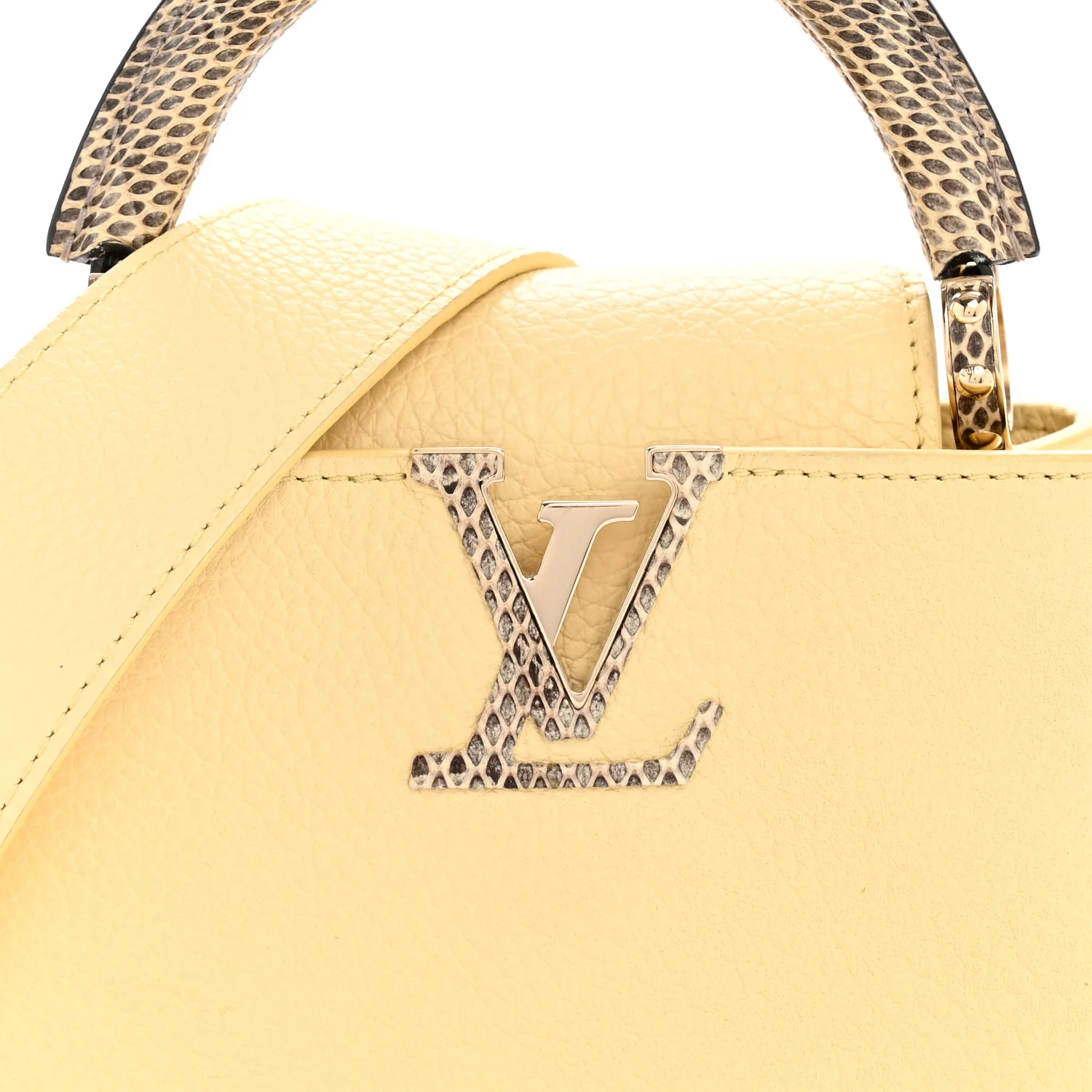 Taurillon Snakeskin Mini Capucines Banane - Top Club