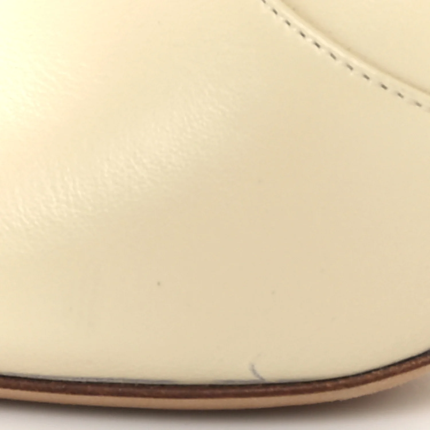 Calfskin Knee High Skinny Boots 36 Eggshell - Top Club