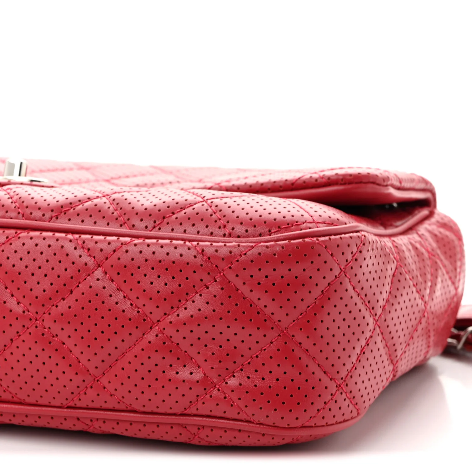 Lambskin Perforated Jumbo Punch Flap Dark Pink - Top Club