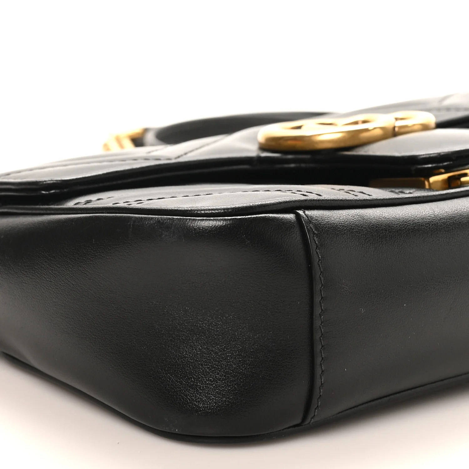 Calfskin Matelasse Mini GG Marmont Shoulder Bag Black - Top Club