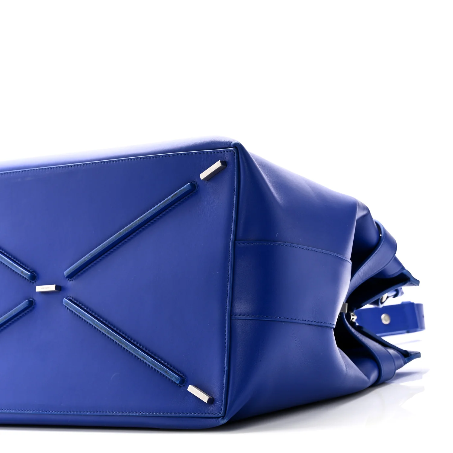 Calfskin Calfskin XL Gancini Buckles Tote Bag Blue - Top Club
