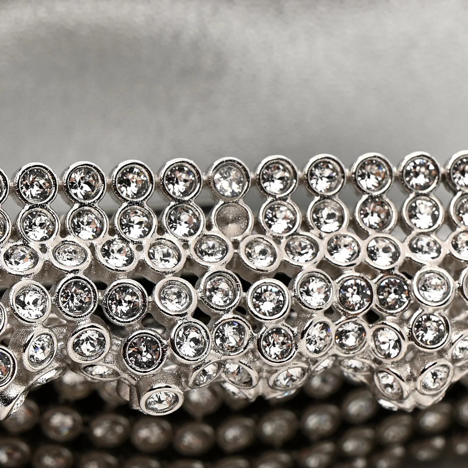 Crystal Embellished Metallic Lambskin Mini Chanel 22 Silver - Top Club