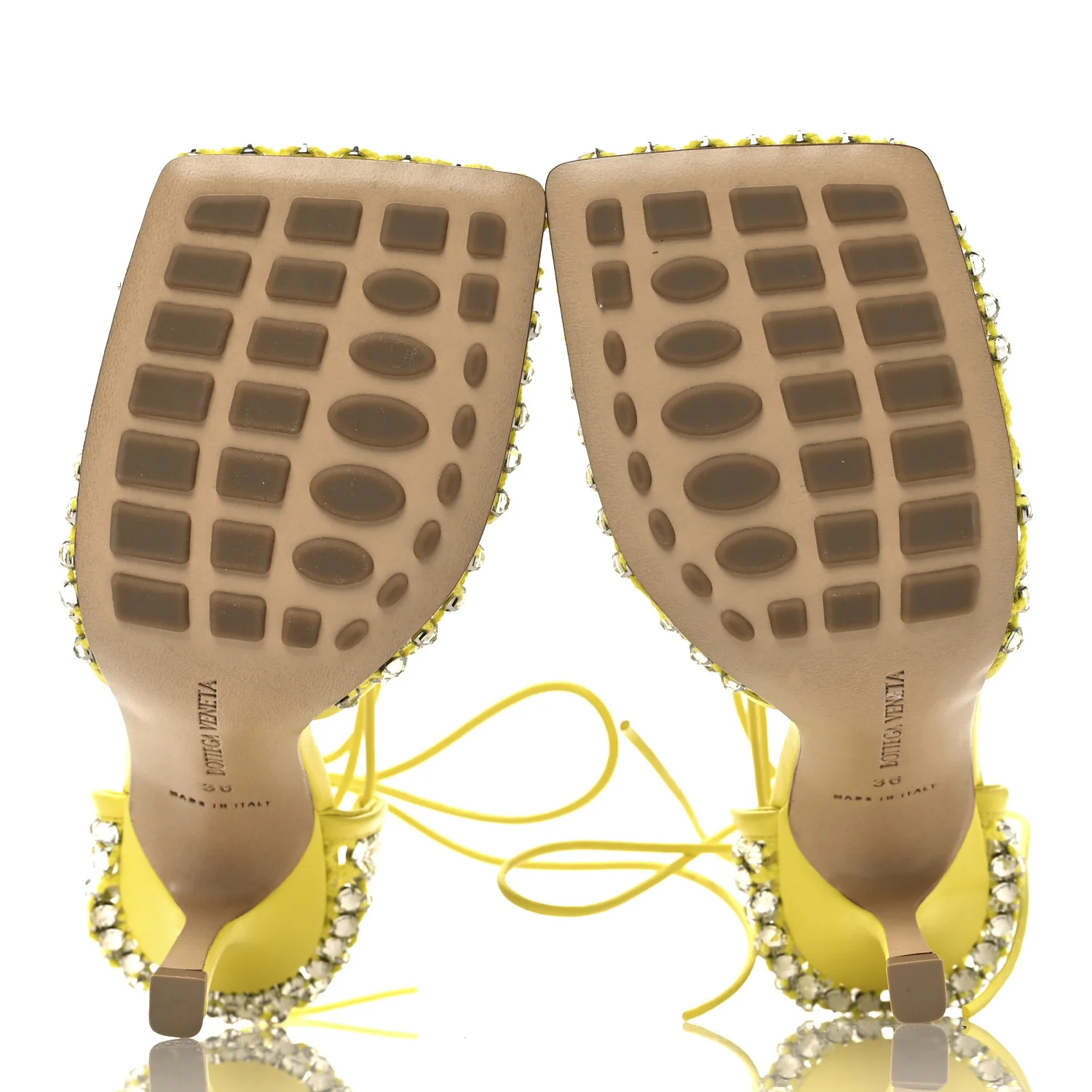 Mesh Nappa Crystal Embellished Sparkle Stretch Ankle Tie Sandals 36 36 Light House - Top Club