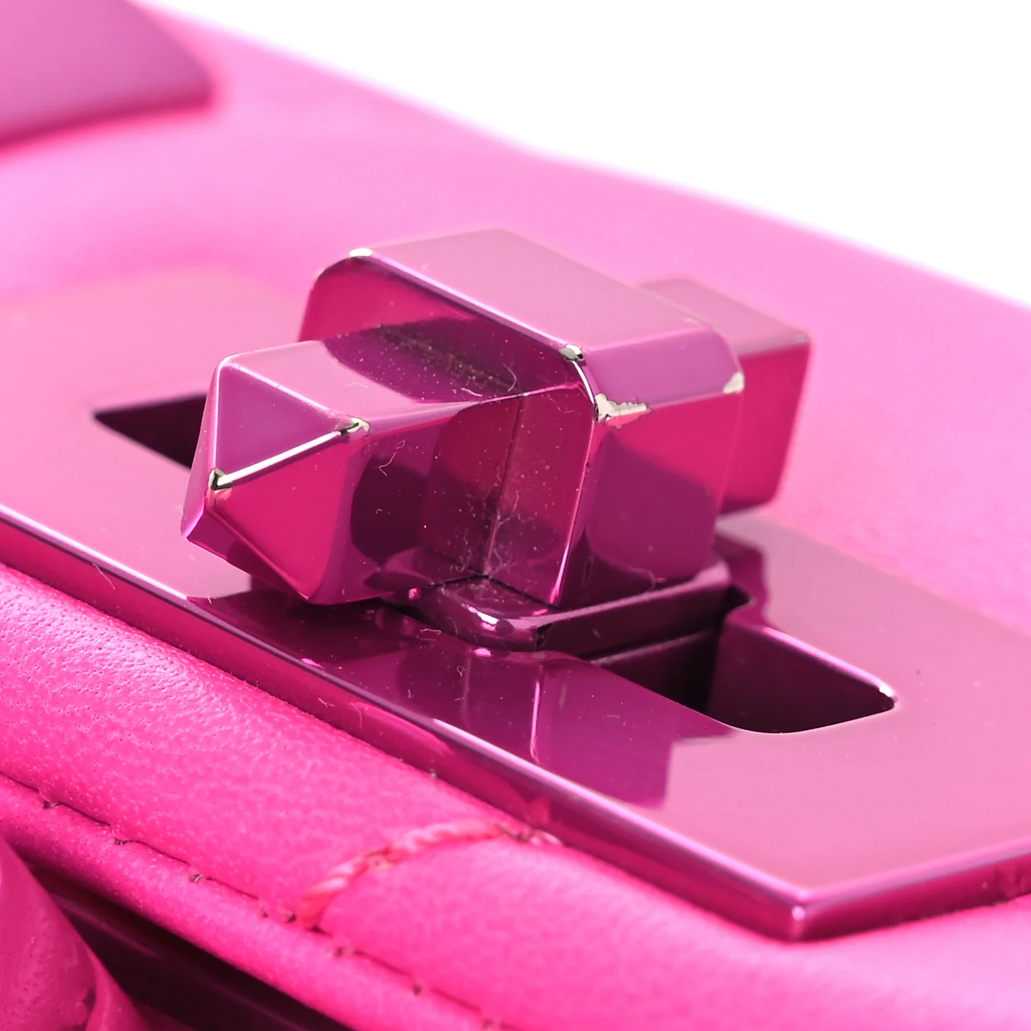 Nappa Lacquer Monochrome Small Roman Stud Shoulder Bag Pink PP - Top Club