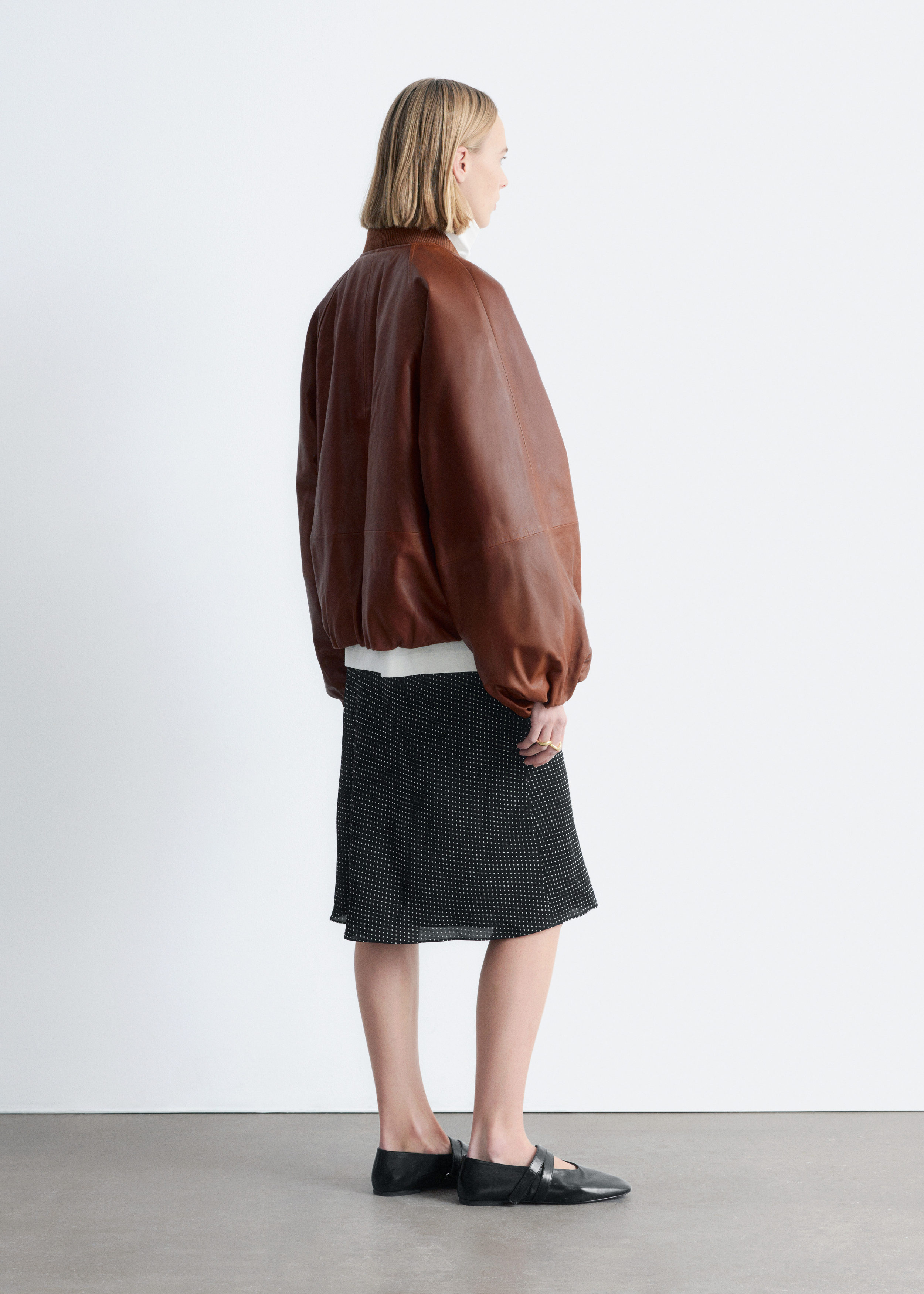 & Other Stories LEATHER BOMBER JACKET