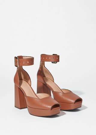 & Other Stories LEATHER PLATFORM HEELED SANDALS