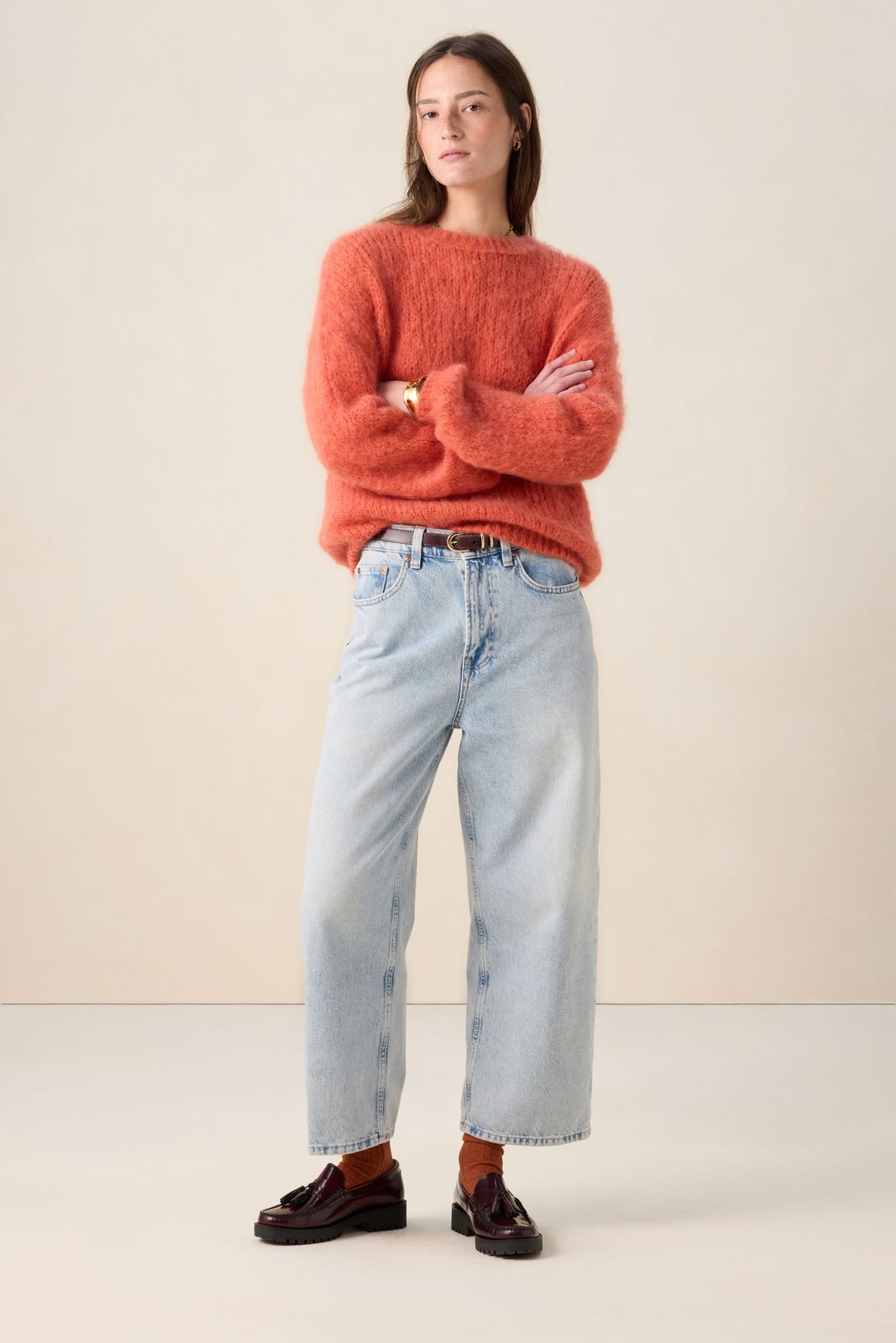 Lichtrode mohair trui