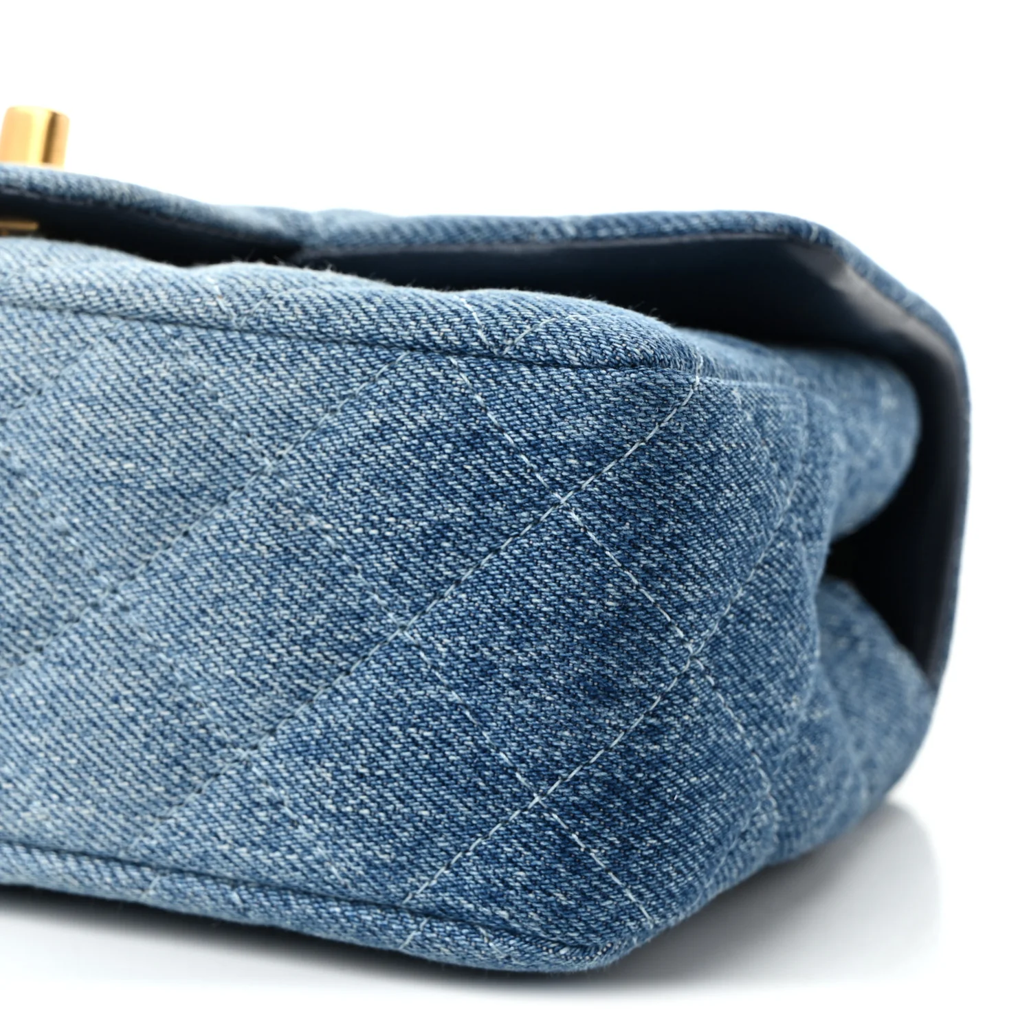 Washed Denim Quilted Mini Rectangular Flap Blue - Top Club