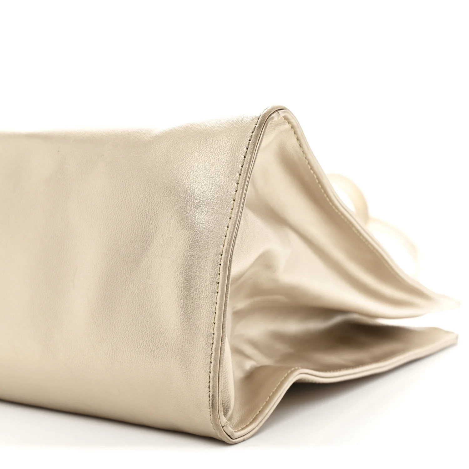 Metallic Vegan Leather Medium Shopping Bag Gold - Top Club