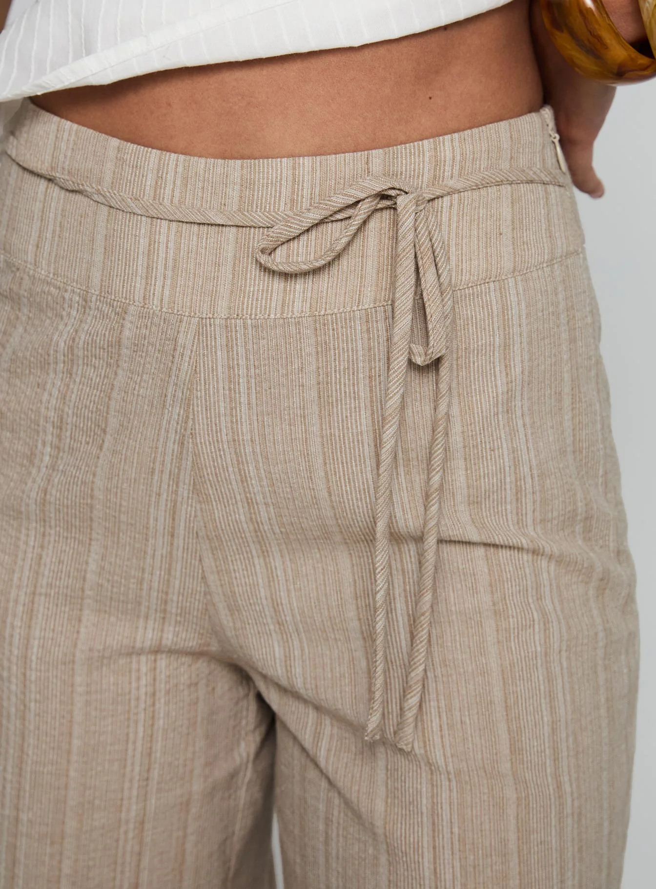 Rush Hours Tie Up Pants Beige