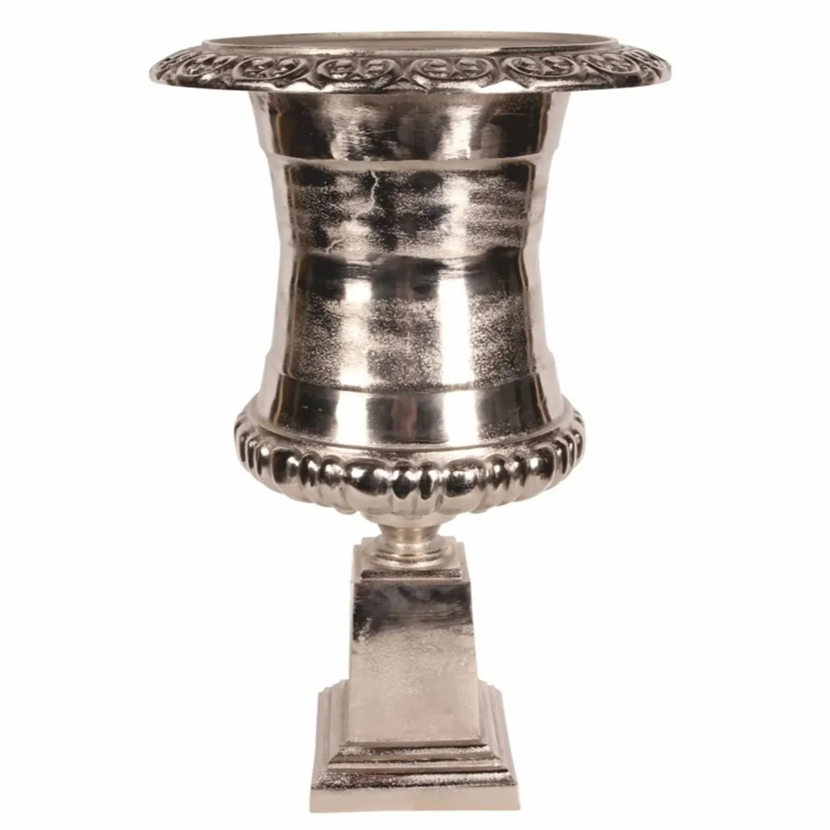 Barock Aluminium Blumentopf Silber H. 71 cm - Barock Deko Accessoires
