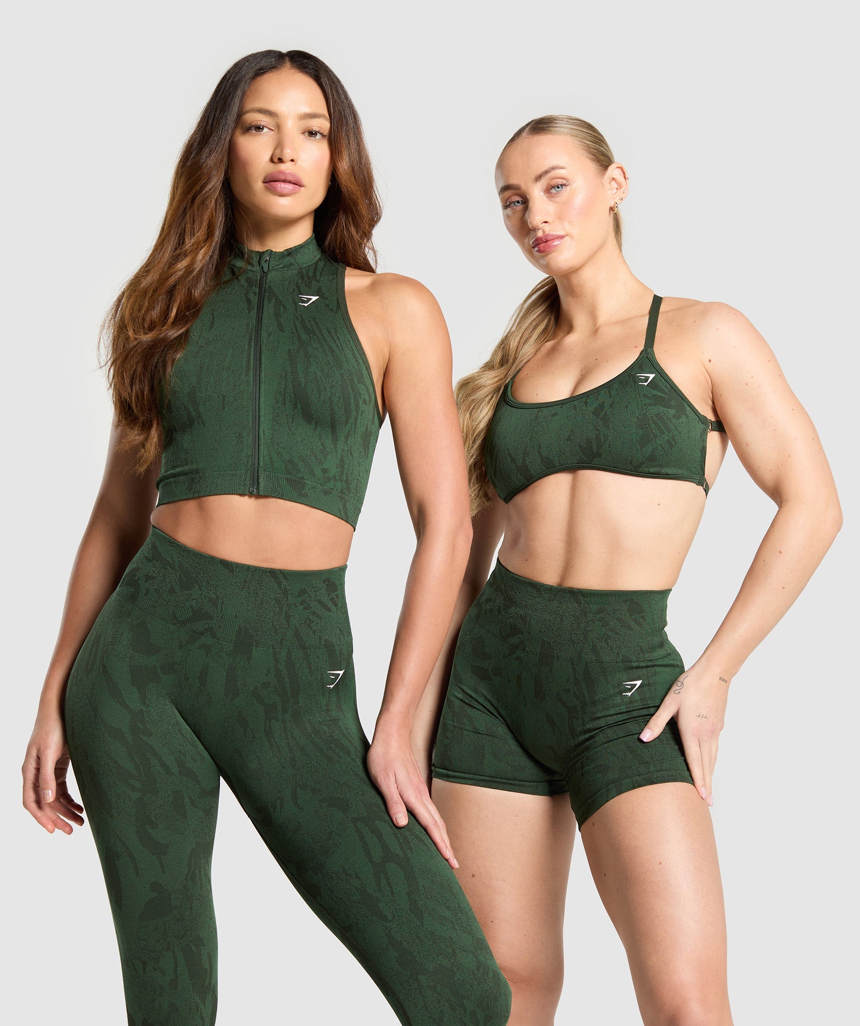 COACH Adapt Camo Seamless Zip Up Crop Top