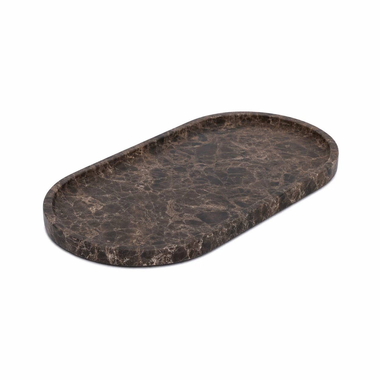 Dienblad bruin ovaal matte 30x15cm