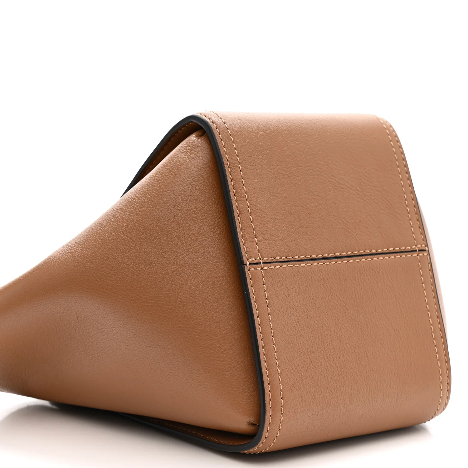 Silky Calfskin Mini Rider's Top Handle Bag Teak - Top Club