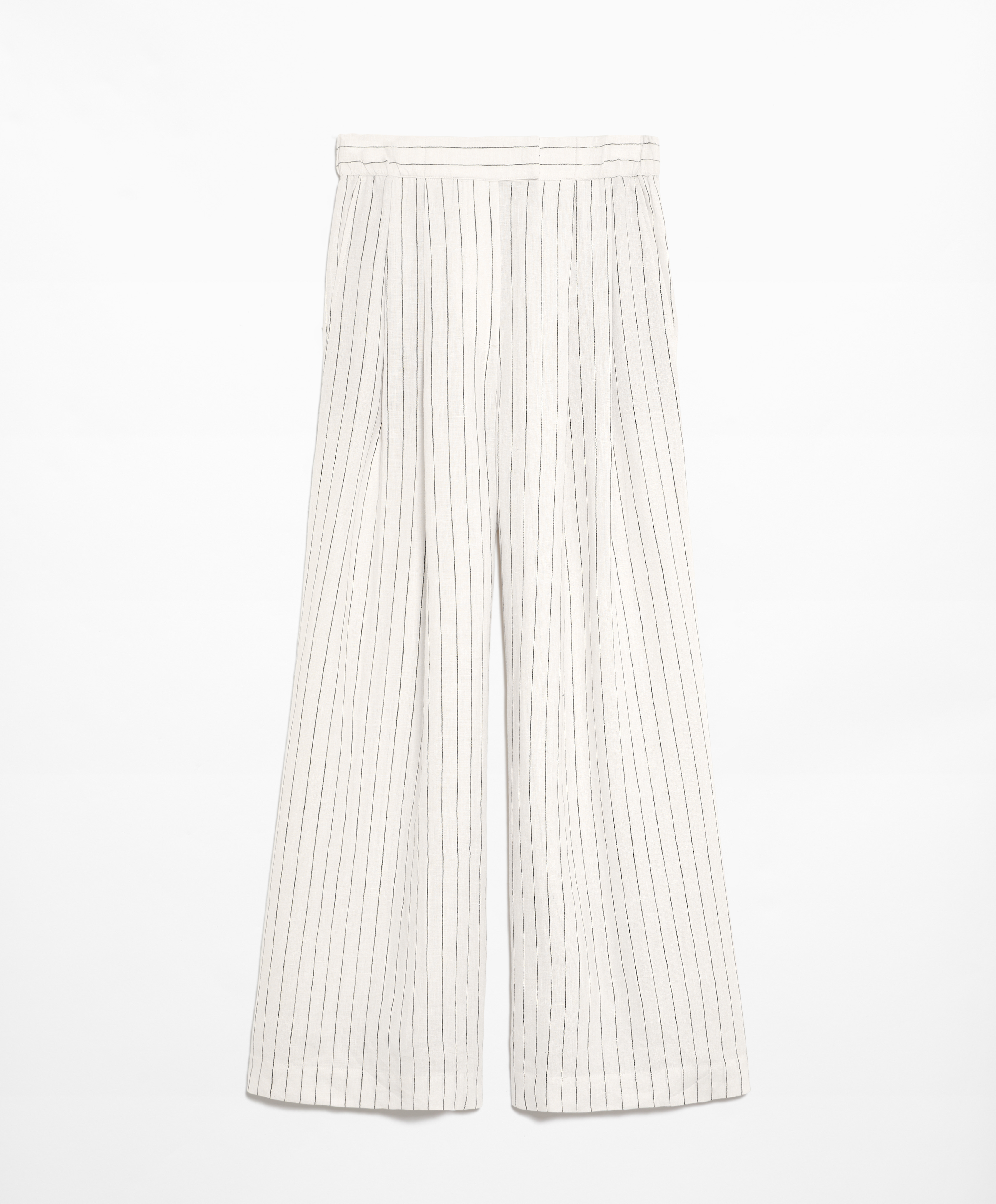 OYSHO 100% linen wide straight-leg trousers