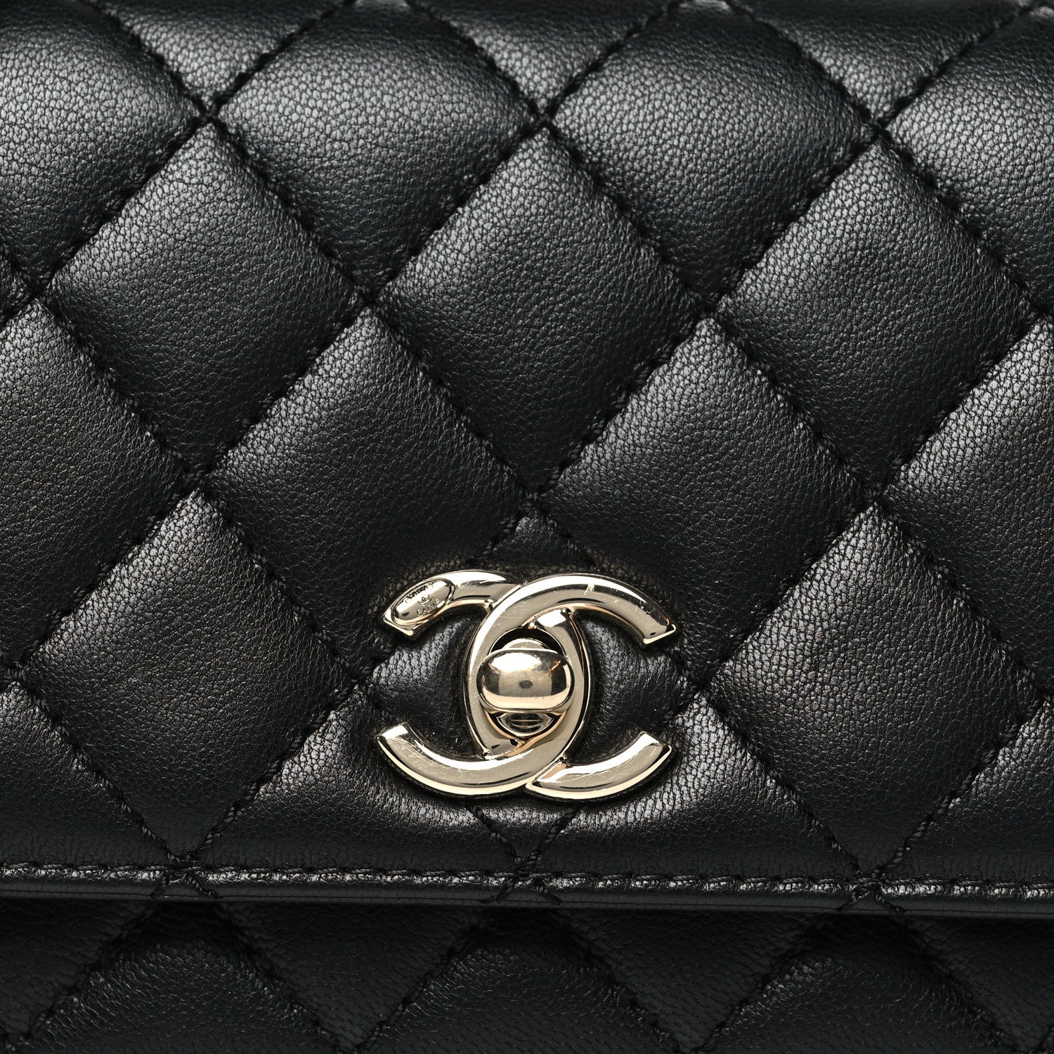 Goatskin Quilted Rainbow Extra Mini Coco Handle Flap Black - Top Club