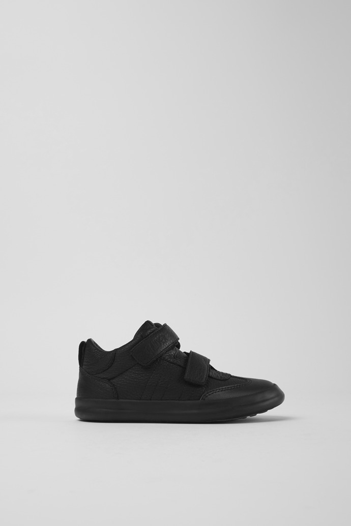 Pursuit Black Leather and Fabric Sneakers for Boys