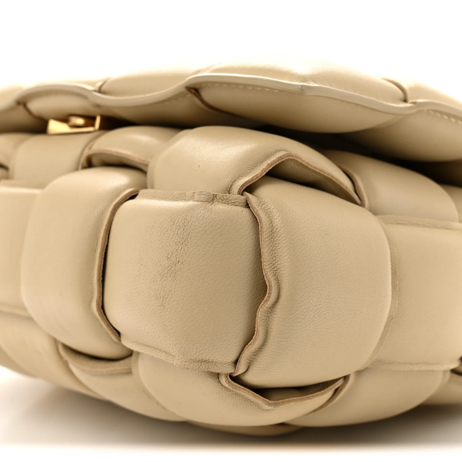 Lambskin Maxi Intreccio Padded Chain Cassette Crossbody Bag Porridge - Top Club