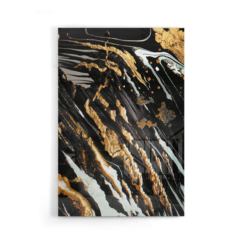 Walljar acrylglas schilderij - Golden paint Acrylglas schilderij - 150 x 225 cm
