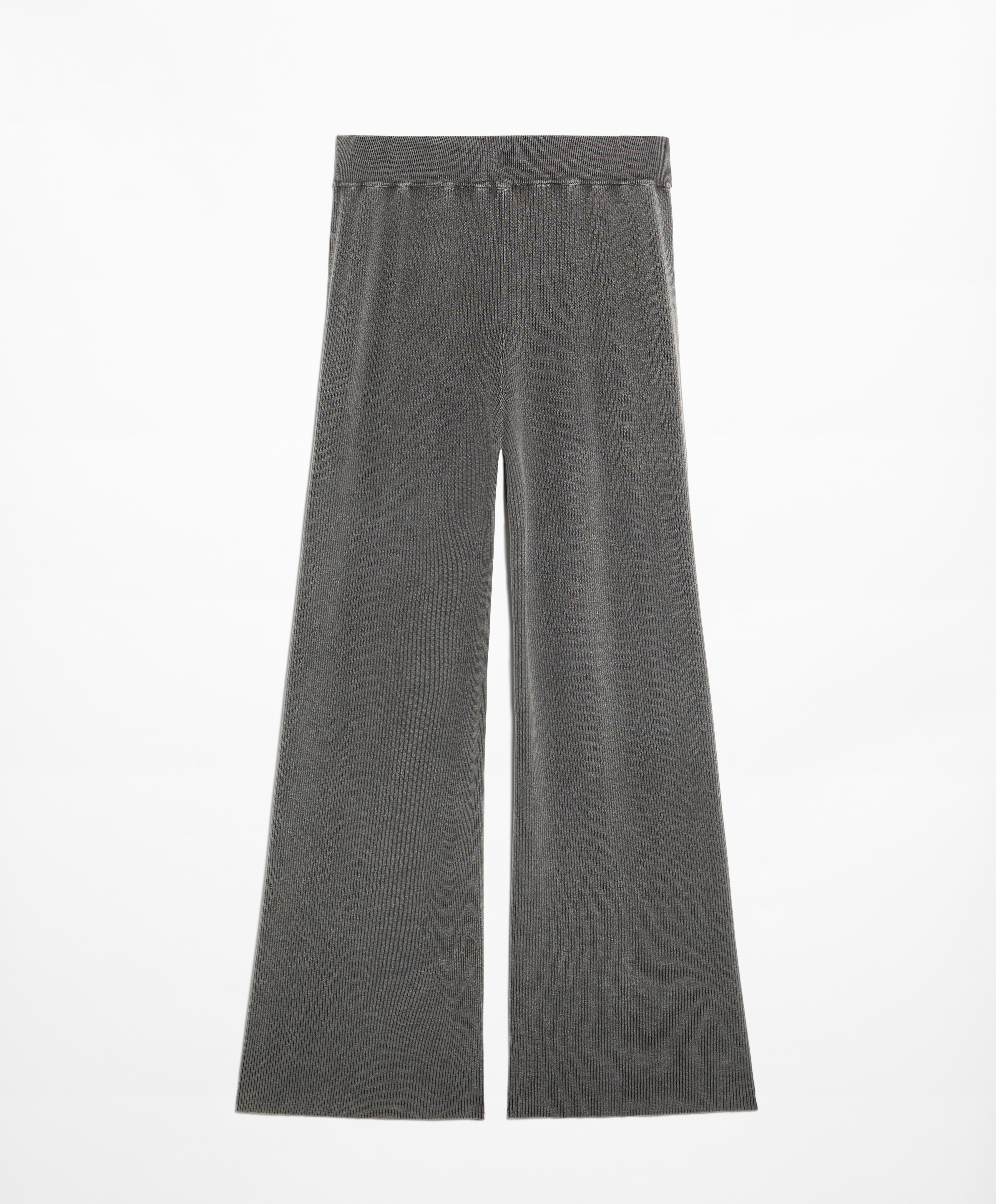 OYSHO Rib-knit straight-leg trousers