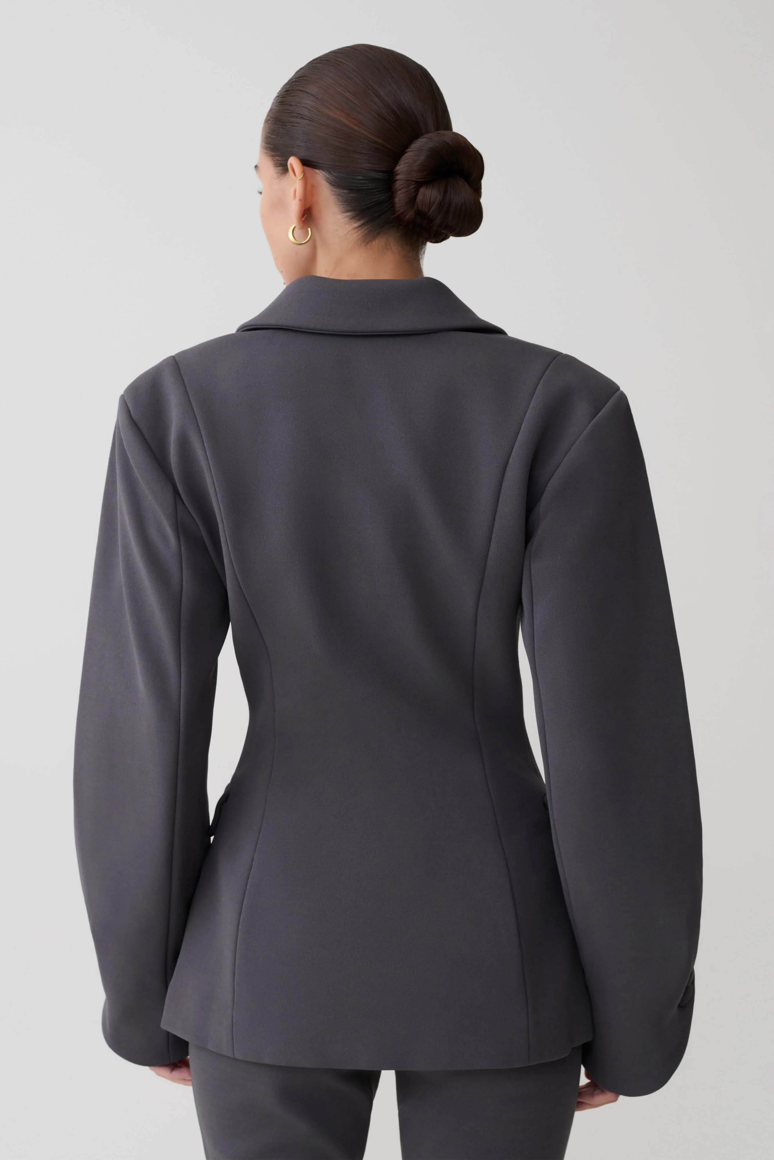 Wesley Structured Blazer - Charcoal Shadow