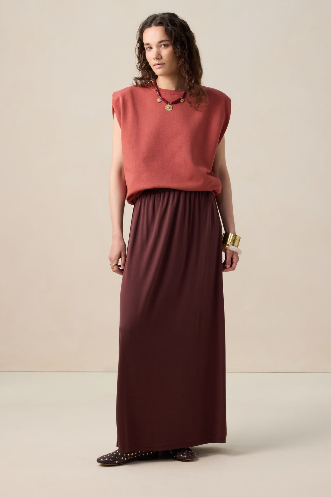 Rode mouwloze sweater