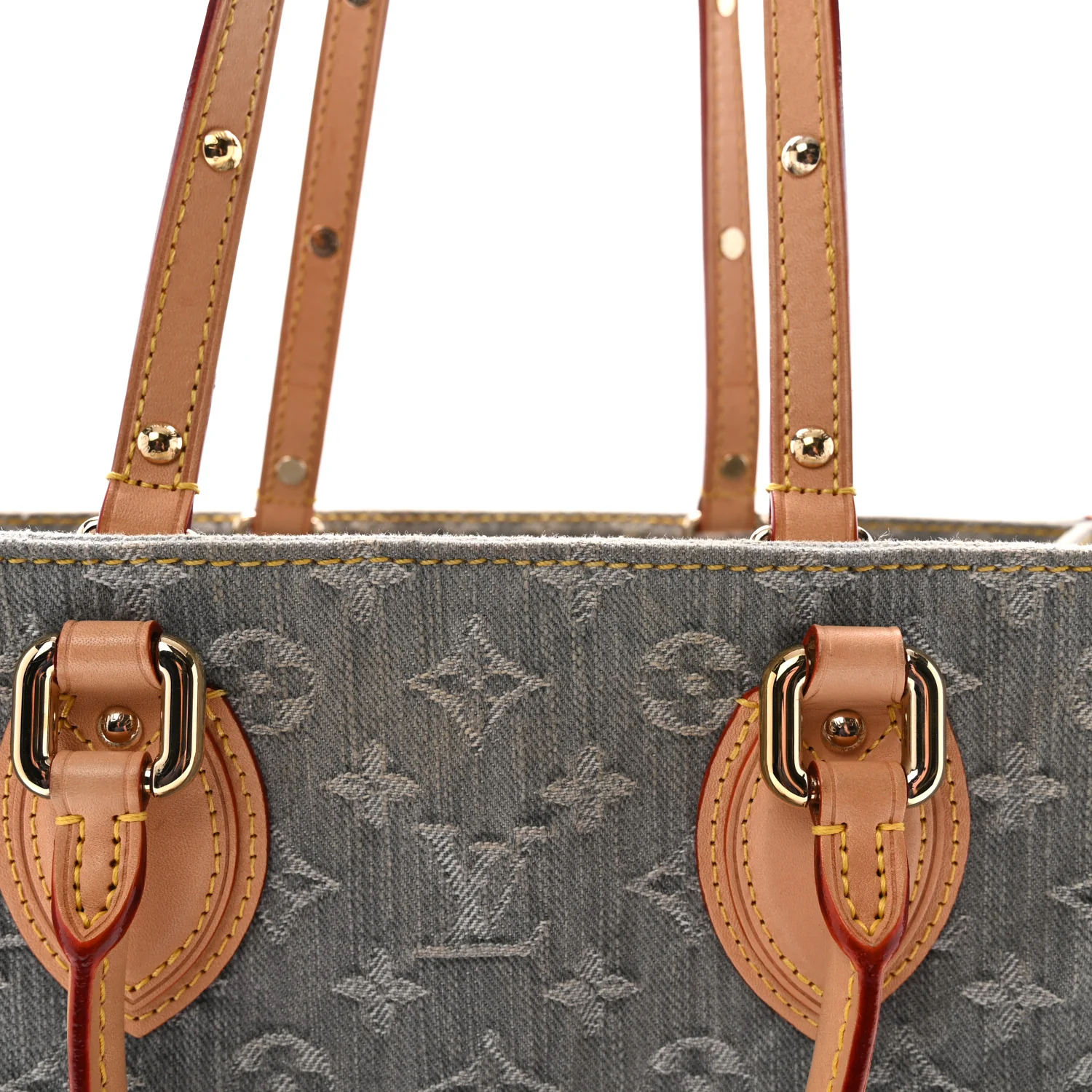 Monogram Denim Onthego MM Washed Grey - Top Club