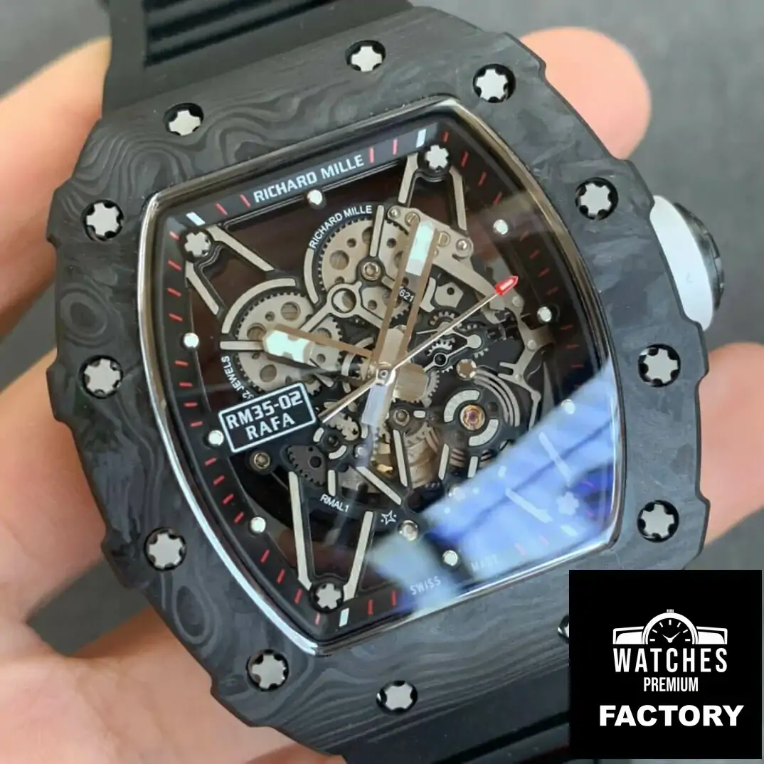 Richard Mille RM035-02 KV Factory Black Rubber Strap