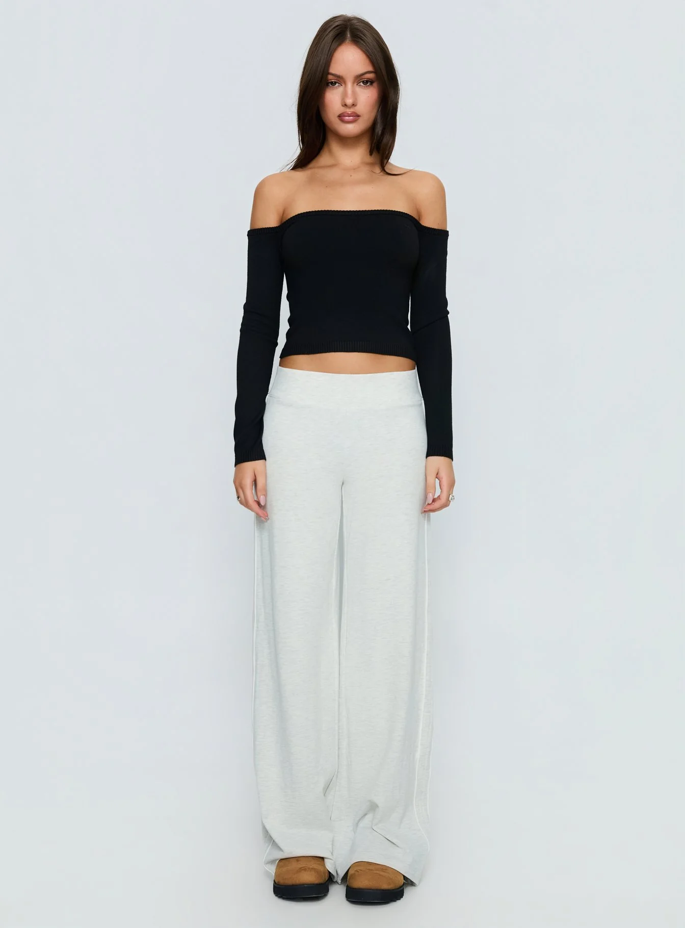 Ascenda Straight Leg Track Pant Grey Marle