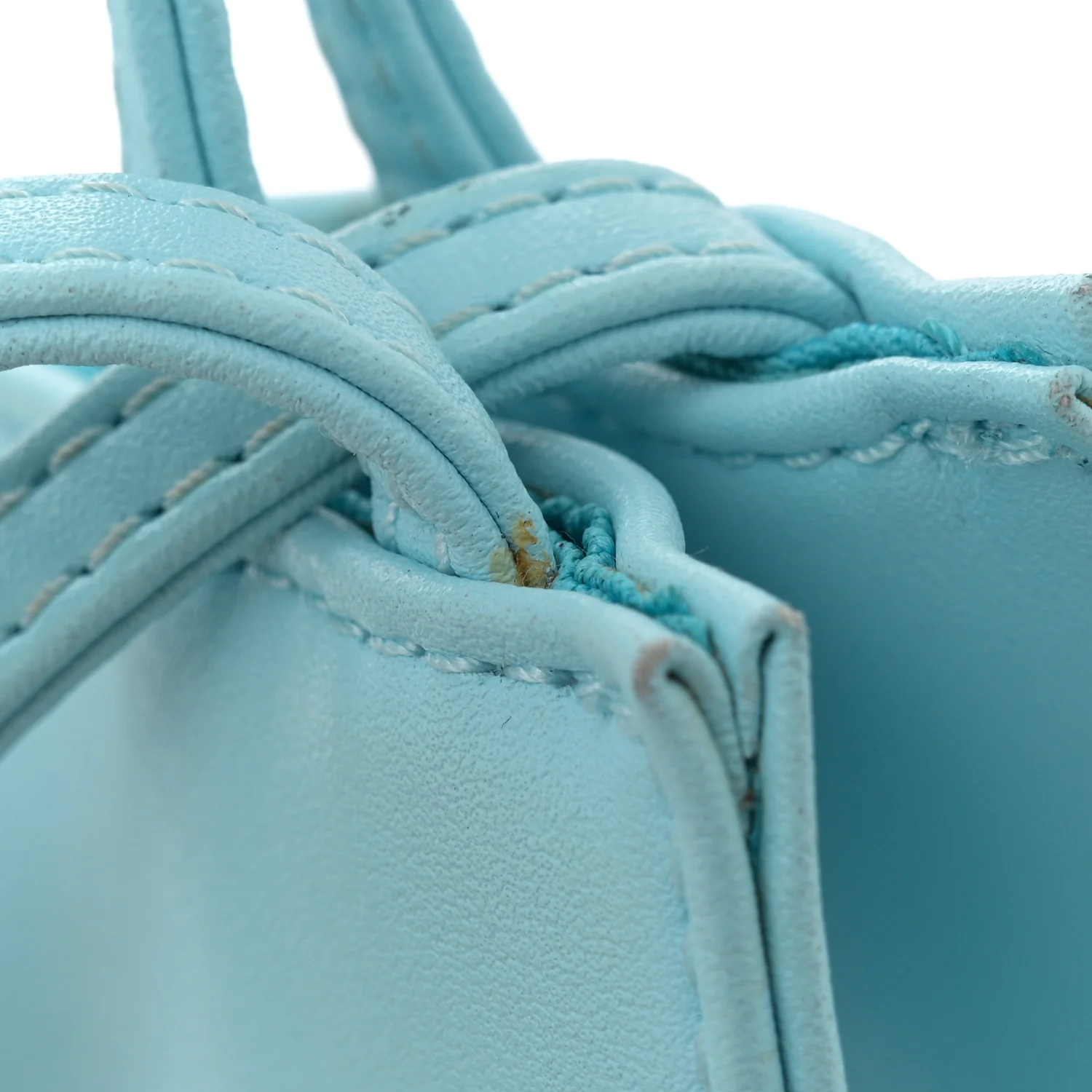 Vegan Leather Small Shopping Bag Pool Blue - Top Club