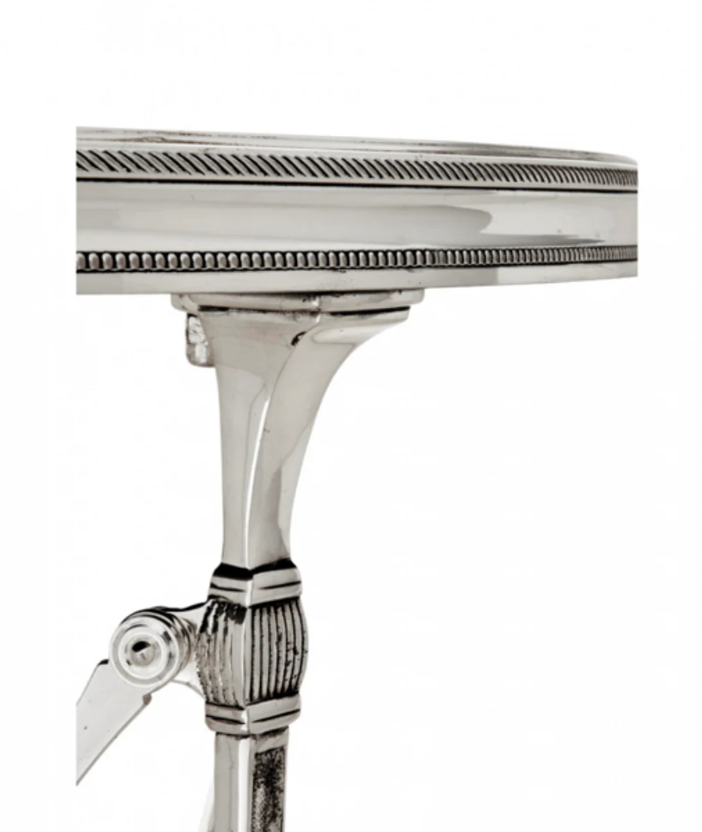 Luxury Art Deco designer side table antique silver with black glass 52 x H. 70 cm - luxury hotel table