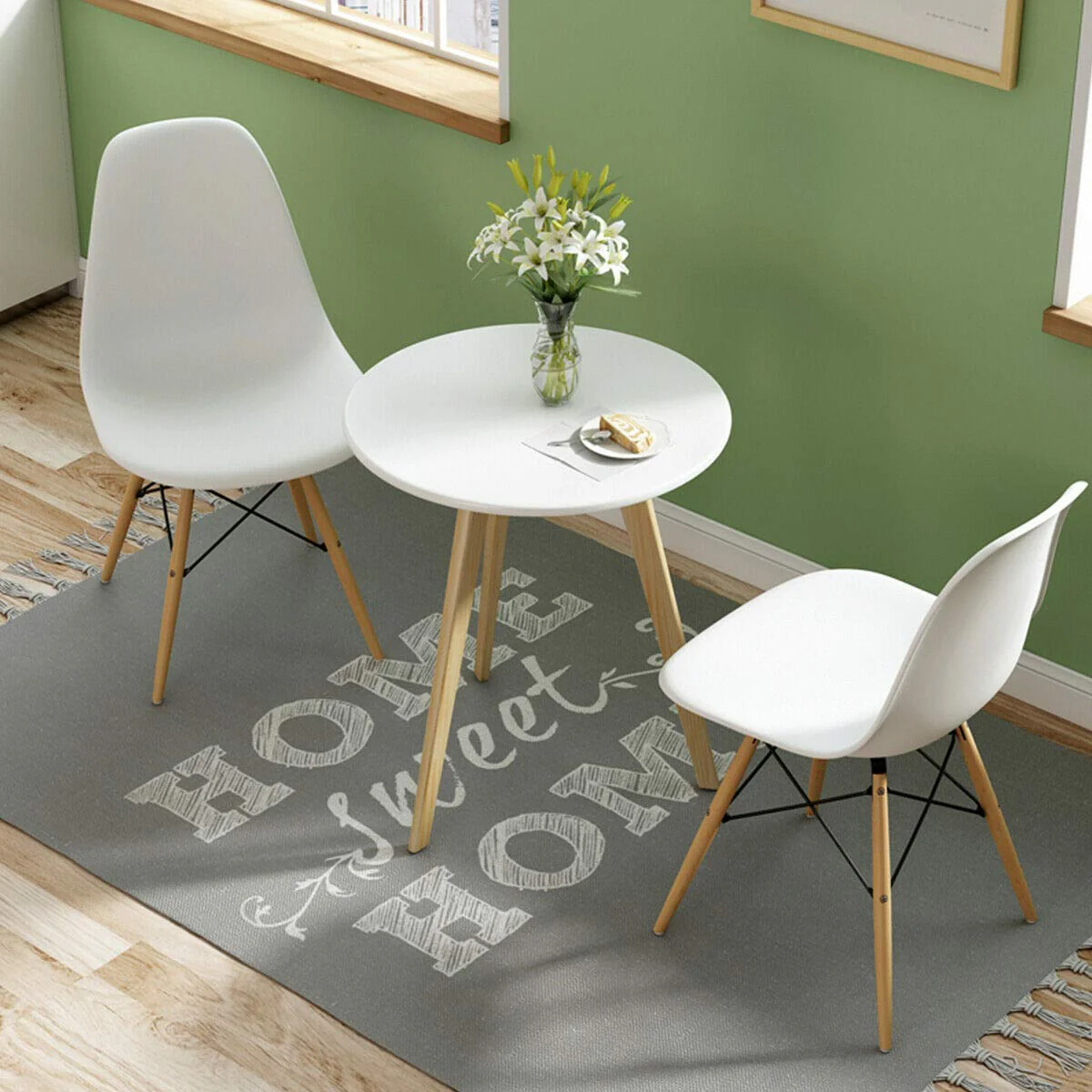 BEFOUNDLOVELY Plastic Chairs with Wood Legs, Ergonomic Backrest