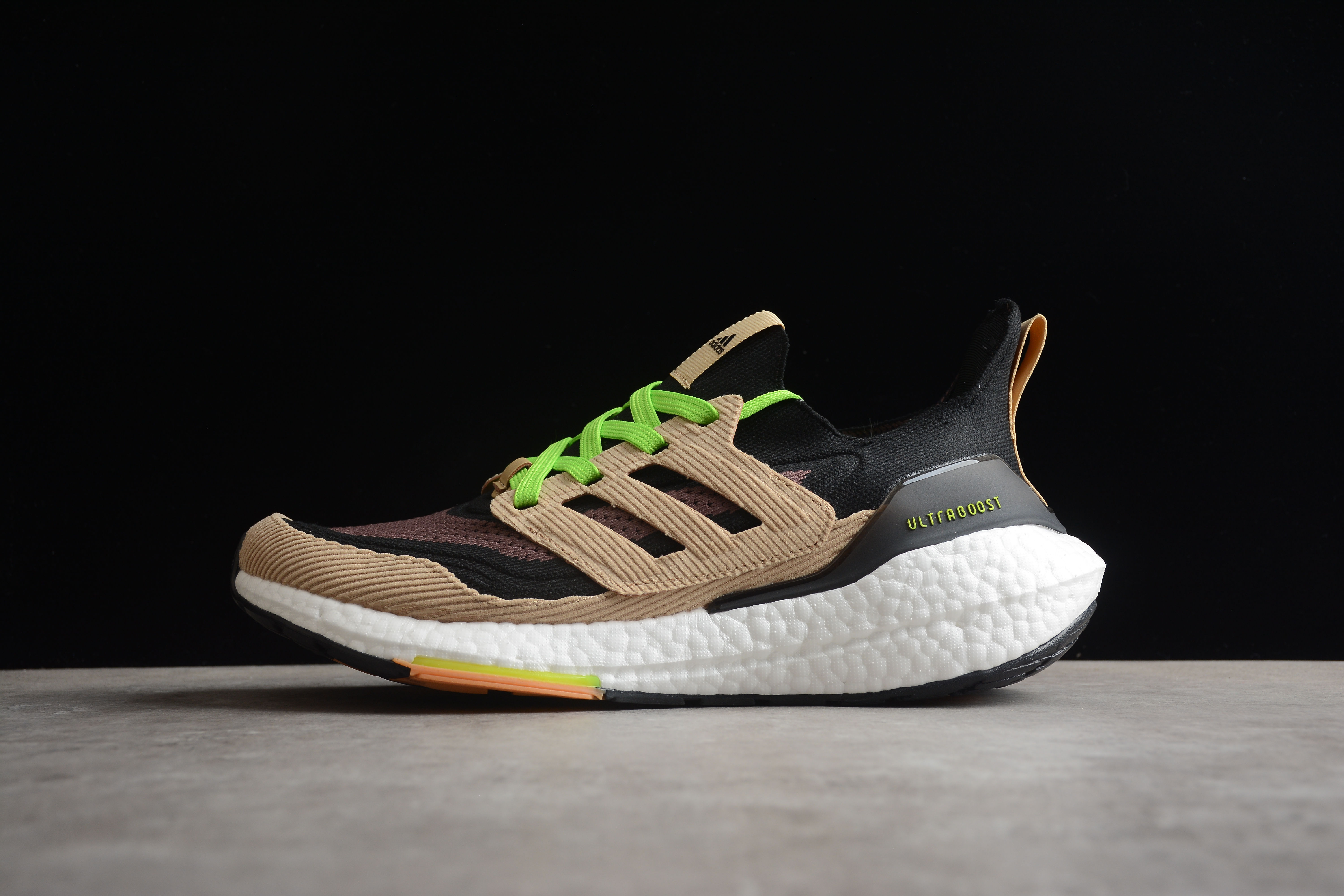 adidas Ultra Boost 21 Black Beige Tone Green GX5254 - Sneaker Replica Workshop