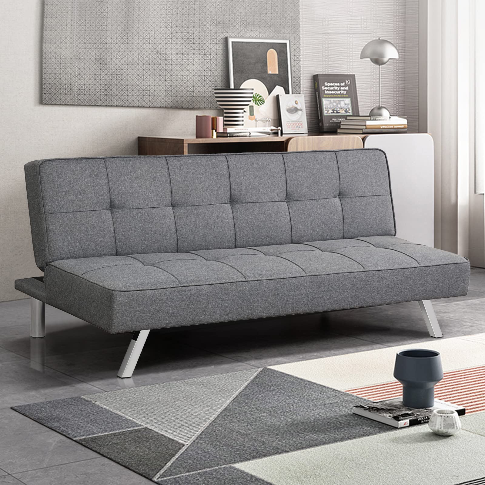 BEFOUNDLOVELY 3 Seater Convertible Sofa Bed with 3 Adjustable Angles