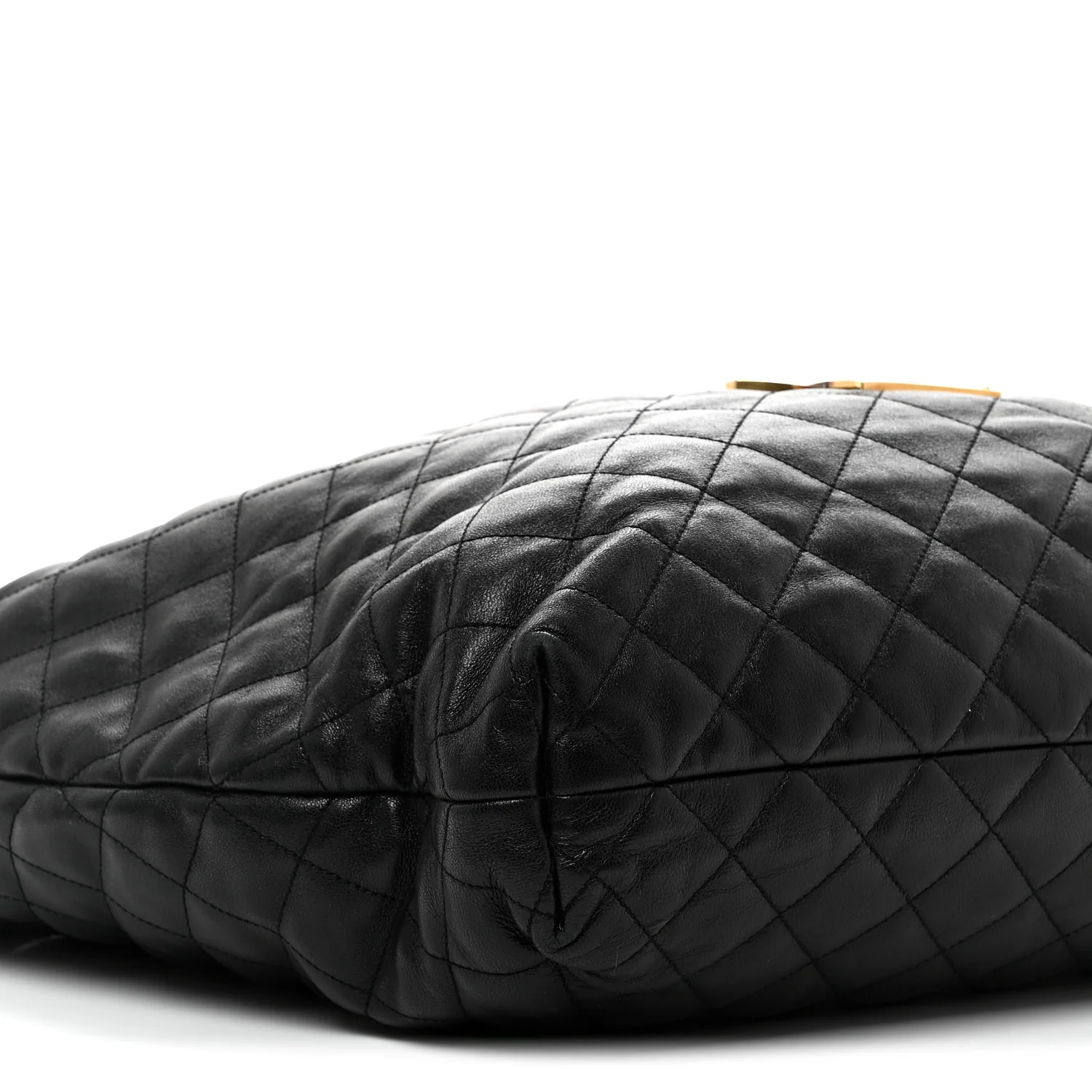 Lambskin Quilted Maxi Icare Shopping Tote Black - Top Club