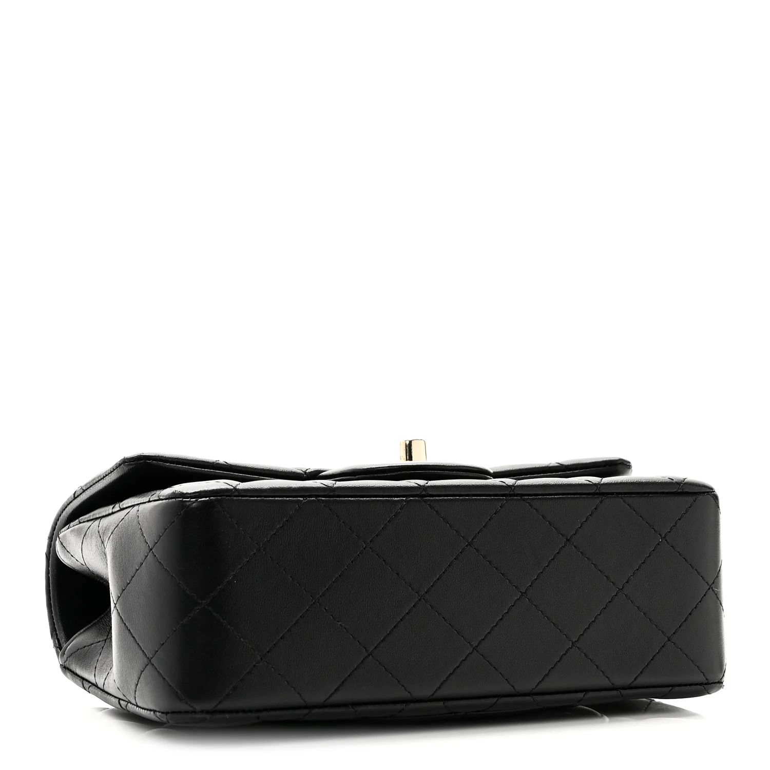 Lambskin Quilted Mini Top Handle Rectangular Flap Black - Top Club