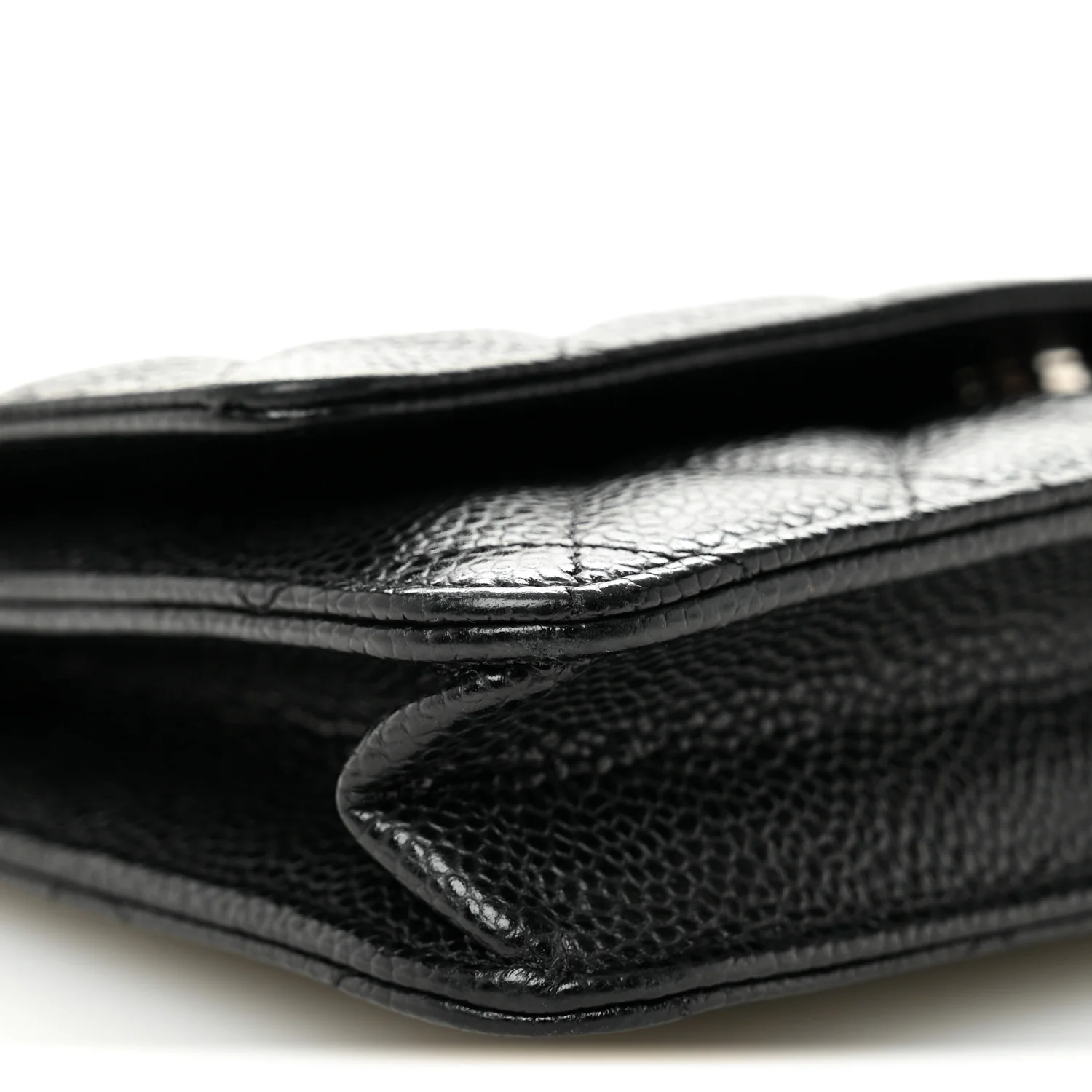 Caviar Quilted Wallet on Chain WOC Black - Top Club