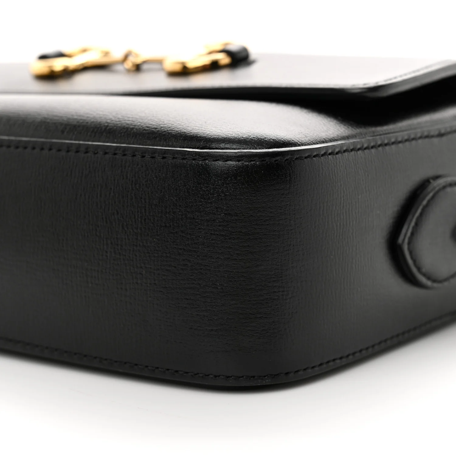 Textured Calfskin Small Horsebit 1955 Shoulder Bag Black - Top Club