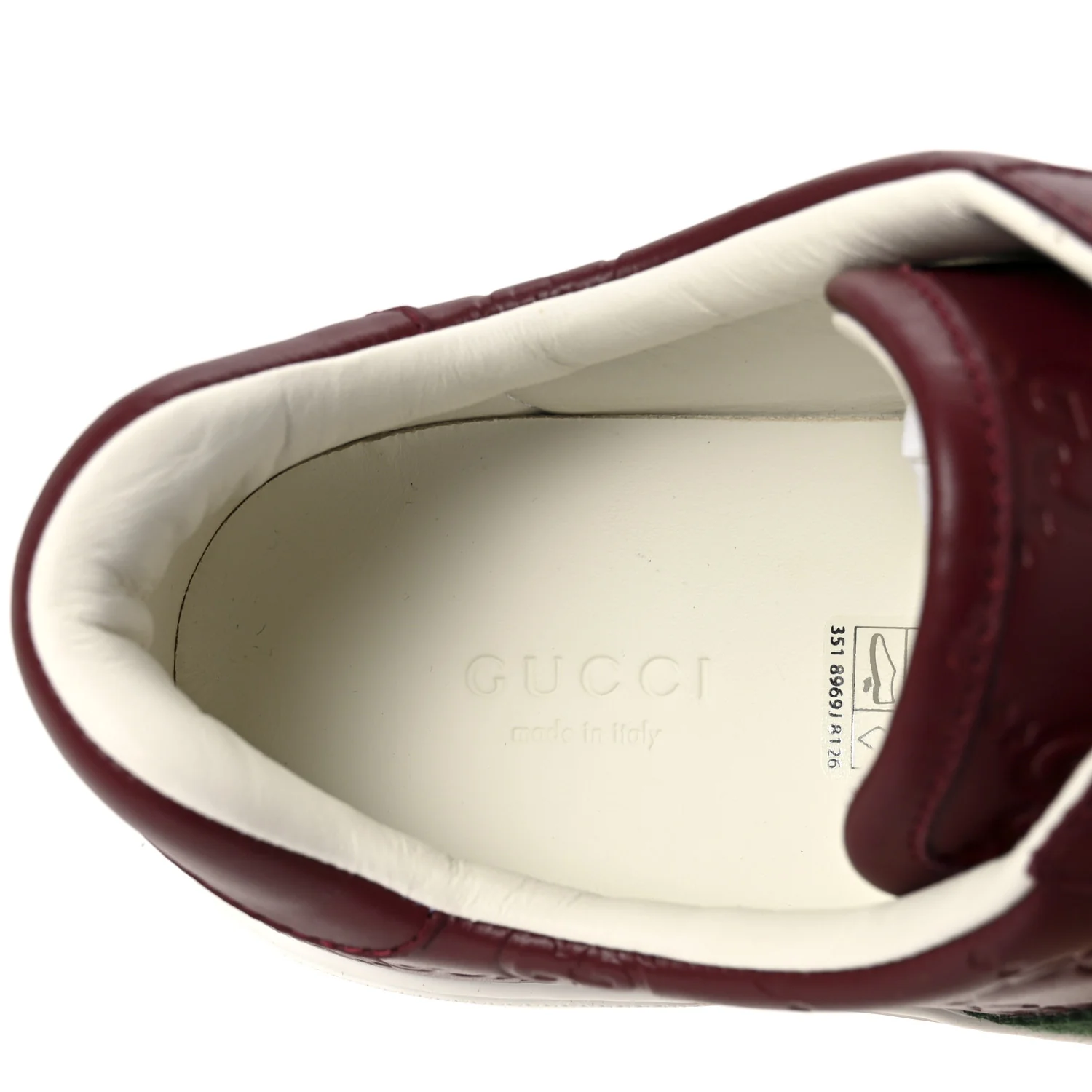 Calfskin GG Embossed Web Mens Ace Sneakers  36.5 Ancora Red - Top Club