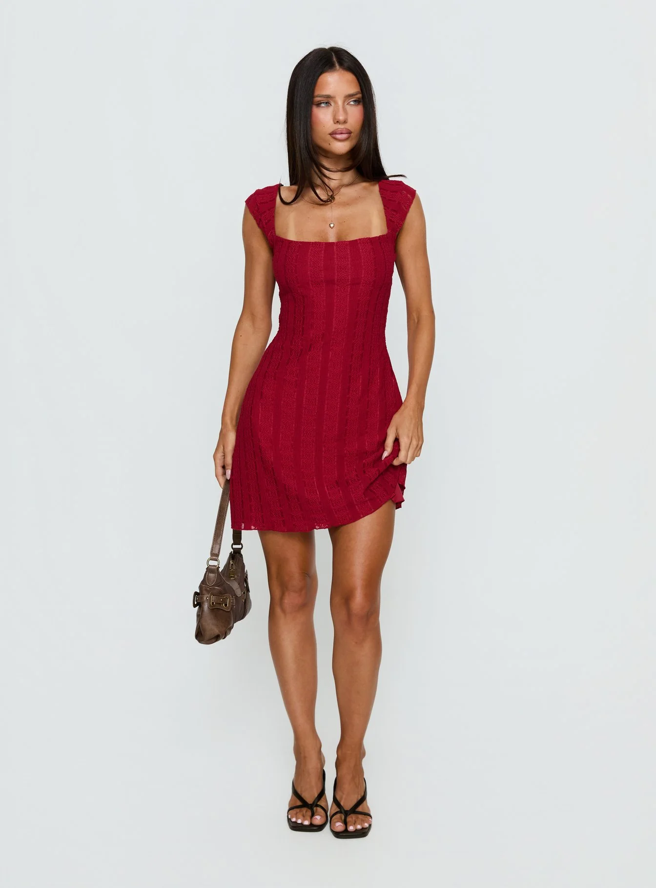 Kirrisen Textured Mini Dress Red