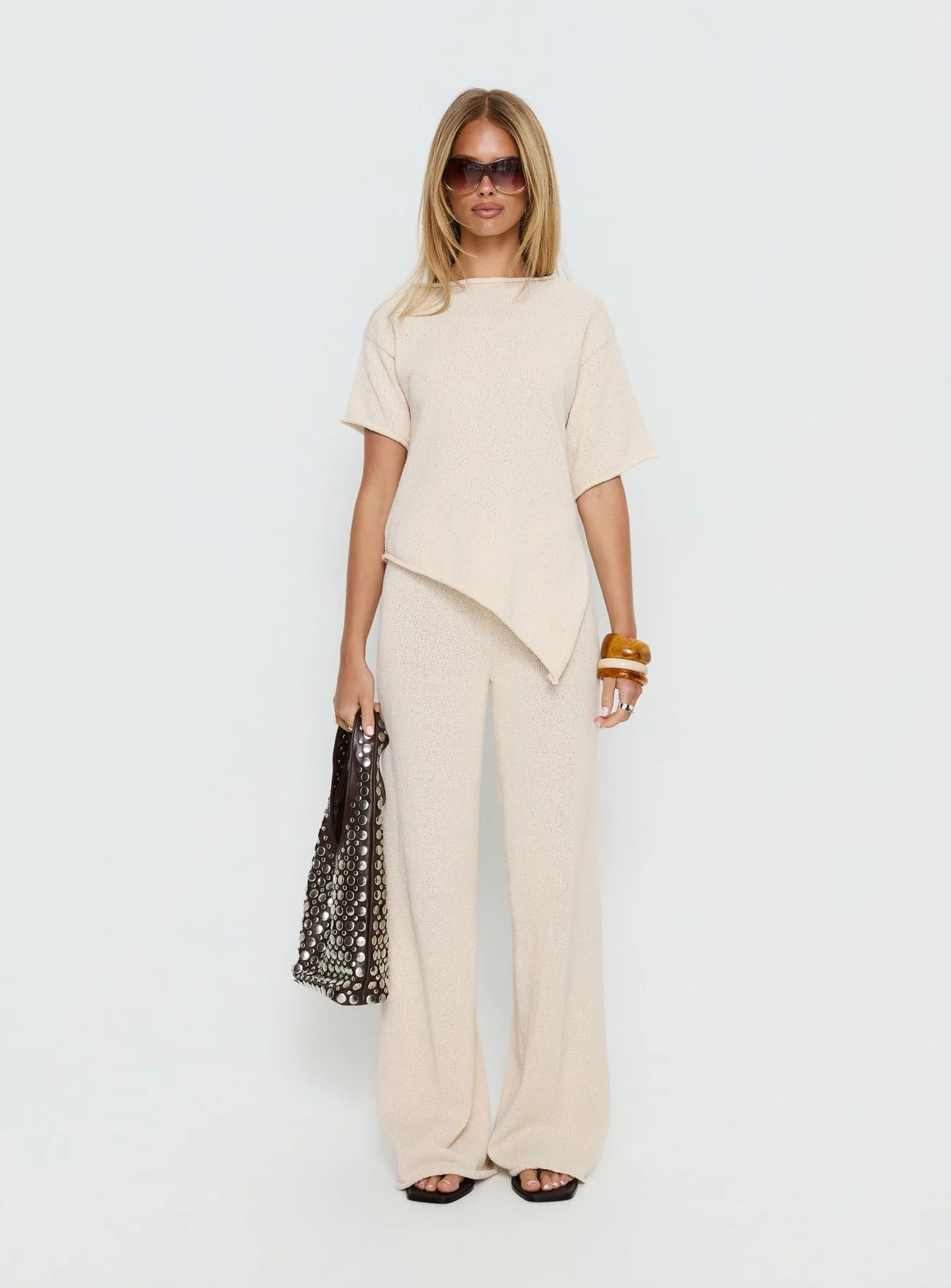 Amelise Knit Poncho Beige