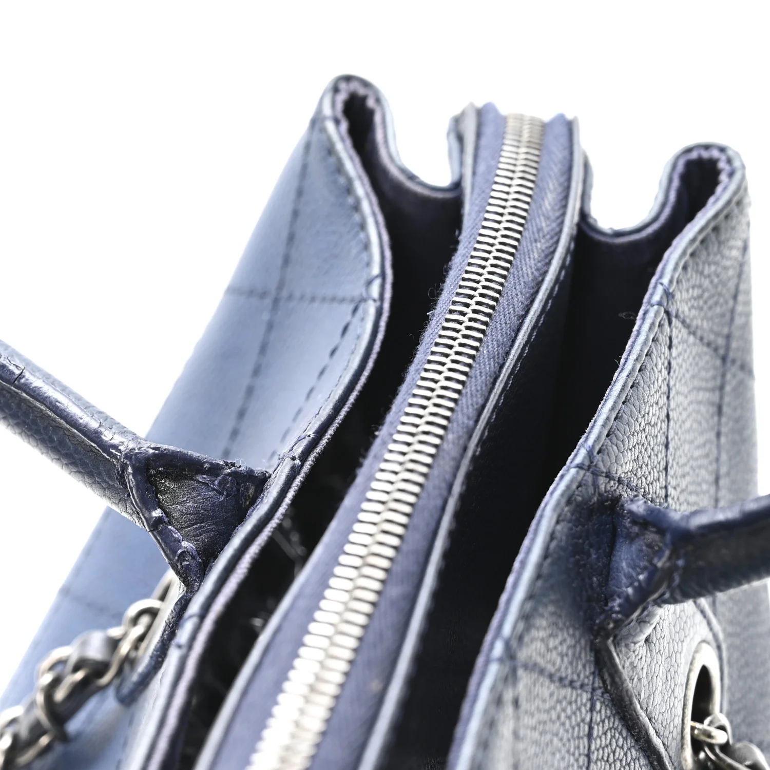 Grained Vegetal Calfskin Urban Shopping Tote Blue - Top Club