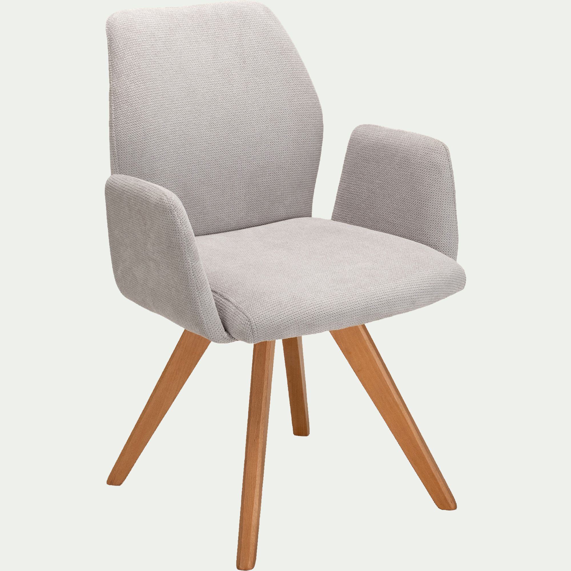 ROYANA - Chaise en tissu avec accoudoirs - gris clair